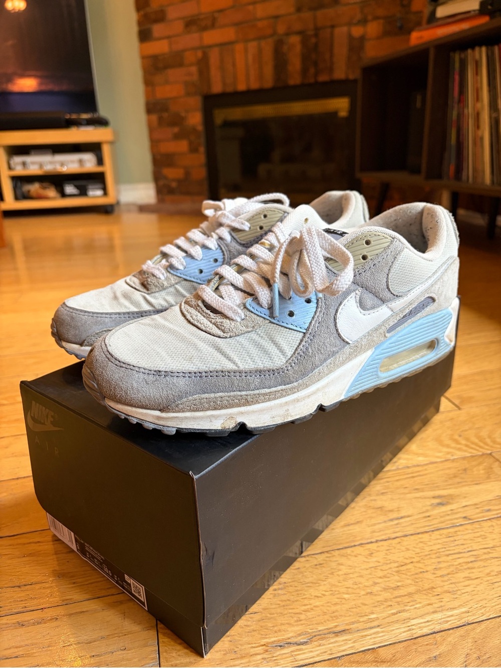 Nike Airmax Grey and Light Blue Casual Sneakers
